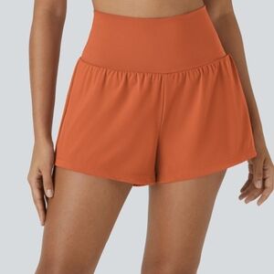 HALARA Orange Athletic Shorts High-Rise Lightweight